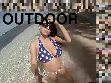 tettone, mostruosi, allaperto, spiaggia, pov, naturali, americani, tettone-busty, bocce, solitari