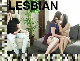 lesbian-lesbian, pasangan, muda-diatas-18, bersetubuh