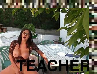 English teacher screw her student in Mallorca