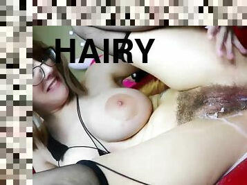 Nerdy Girl With Hairy Coochie Cums Everywhere