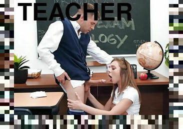 Pretty coed Tiffany Watson pleasuring her teacher after class