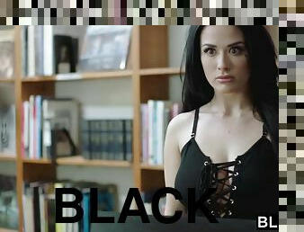 This BIG BLACK COCK queen finds black nerd with huge chopper !