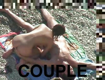 Young Couple Beauty Body Girl Beach Sucking Cock Sex Spycam - Public