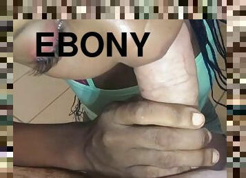 Ebony teen blowjob and facial