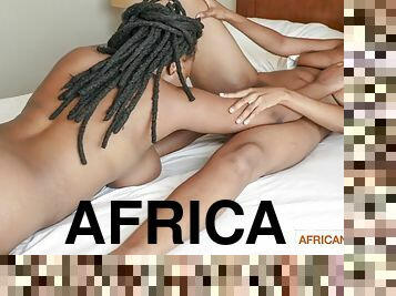 orgasme, lesbian-lesbian, bokong, afrika