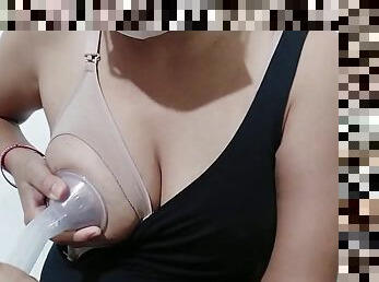 Sexy Brazilian women teaching how to express milk from their boobs breastfeeding