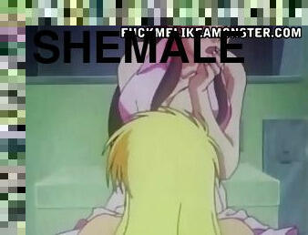 Anime shemale gets sucked