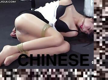 Chinese BDSM sexy model girl in bondage - Asian tits