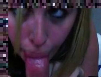 Blonde giving a good blowjob, cim, swallow no