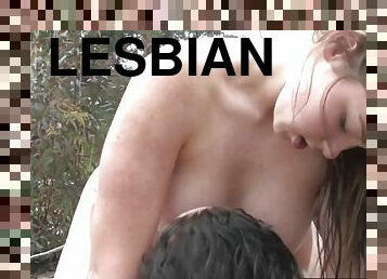 Lesbians getting freaky in addition to the river bed