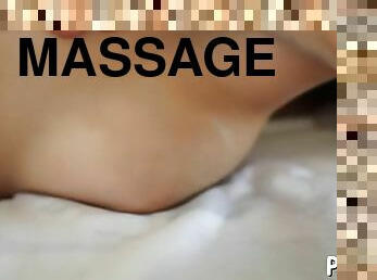 Wild fingering during hot massage