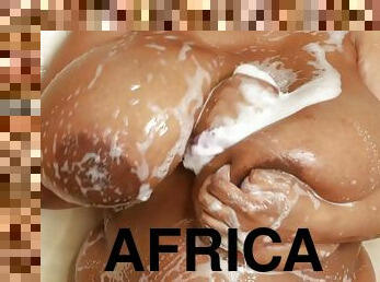 African Ssbbw Mega Titty Housewife Enjoying  - ssbbw