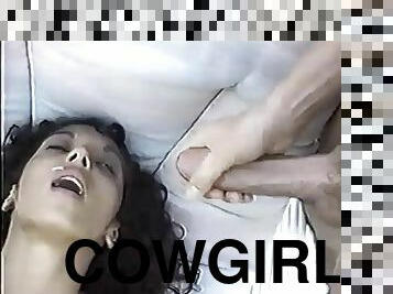 anal, latina, berhubungan-dengan-wajah, cowgirl-posisi-sex-wanita-di-atas-pria, berambut-cokelat