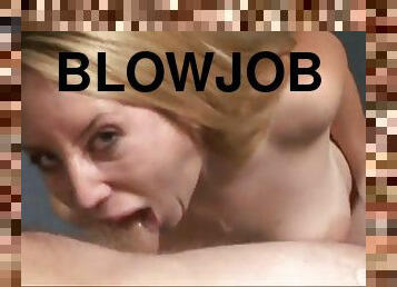 Blonde sloppy blowjob