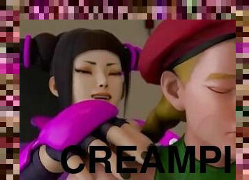 Futa Futanari Juri x Cammy Anal Creampie 3D Hentai