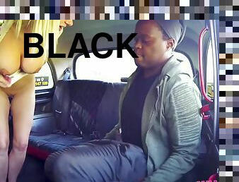 Passenger gives his female driver interracial backseat fuck
