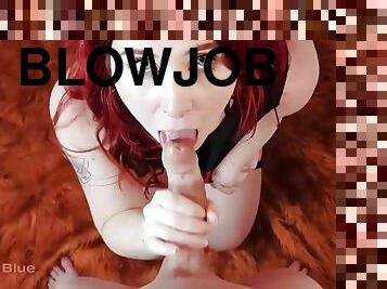 Redhead Anna Blue - POV Handjob and blowjob