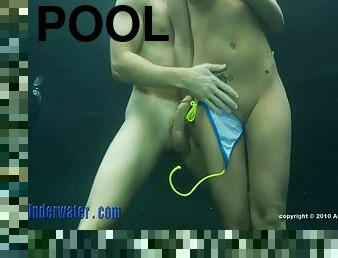 Underwater sex on the pool