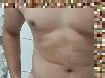 Taking a Shower and Showing my Beautiful Young Body and my Big Cock