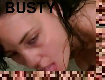 Busty British teen anal sex in the bathtub