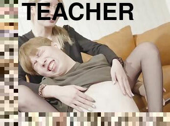 Erotic long-legged female teacher