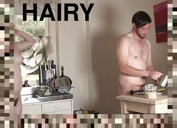 Girls Out West - Hairy Australian plumper drilled in the kitchen