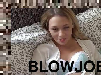 Slender blonde olivia devine deepthroat sucking cock