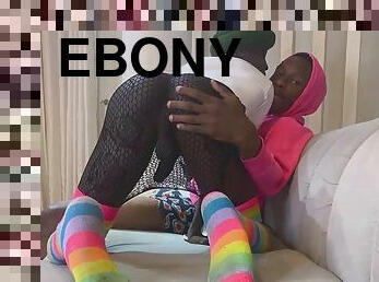 Ebony sissy slave fucked on pride day