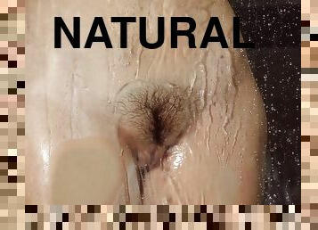баня, мастурбация, путка, пръсти, млади-18, натурален, перфектен, душ, соло, брюнетка