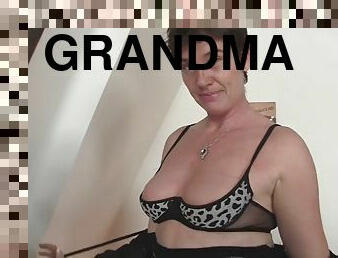 Two buddies film a sex movie with a hot grandma