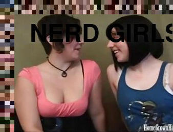 Nerd girls tit to tit