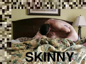 Skinny guy creampie BBW