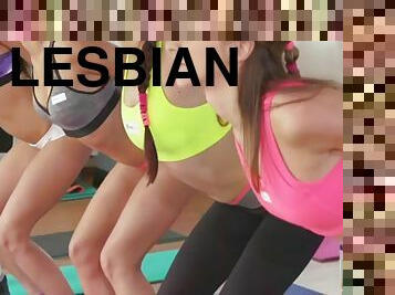 Lesbians doing yoga