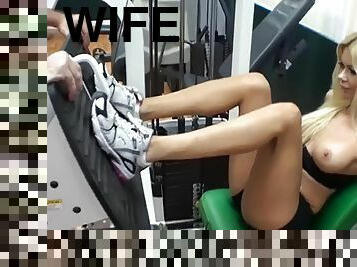 Blonde Wife Working Out