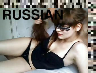 russisk, amatør, spiller, rødhåret, webcam