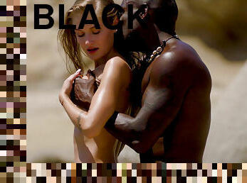 Tiffany Tatum pleases muscled black dude on the beach