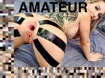 extrême, amateur, anal, allemand, point-de-vue, blonde, petite, trou-du-cul