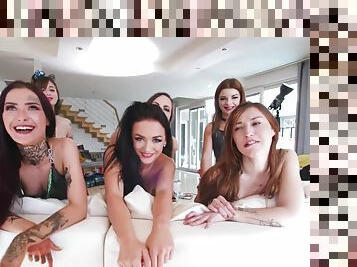 Proxys Six-girl Lesbian Gaping Party