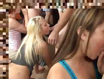 Scorching hot babes getting banged hard at sex party