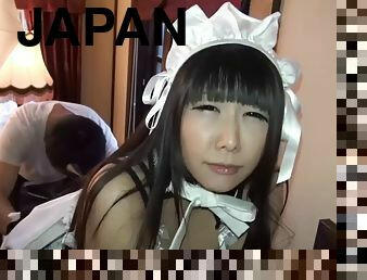 Japanese maid with dildo