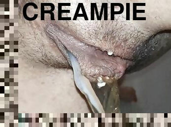 After Sex Goldenshower Creampie Grooling Shower Piss !