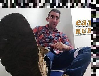 STEP GAY DAD - EAT RUBBER! - HOT DILF STEP UNCLE HAD A BAD DAY & WANTS YOU TO EAT & LICK HIS BOOTS!