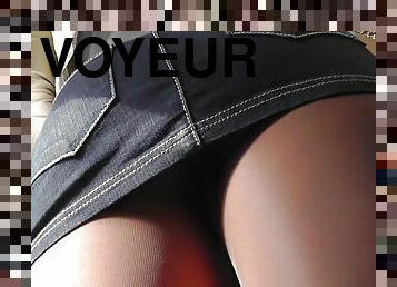 allaperto, collant-di-nylon, pubblici, videocamera, voyeur, sottane, bionde, perfette, feticci