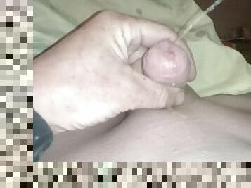 Stroking my nub and squirting only piss. Not cum.