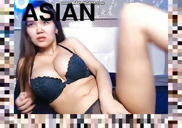 Asian Huge Tits Girl with Tiny Pussy Dancing and Fingering