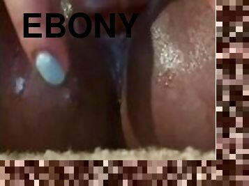 Ebony squirting close up an personal