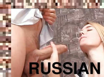 Cock tasting from a playful Russian slut
