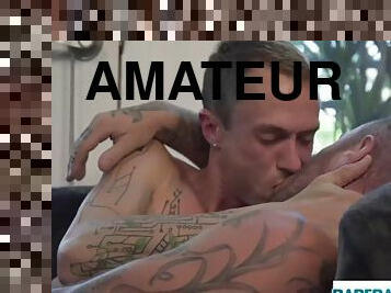 Tattooed MTF pussy toyed and licked at the same time