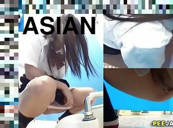 asiatiche, urina, giovanissime, giapponesi, videocamera, voyeur, toilette, feticci, solitari, brunette