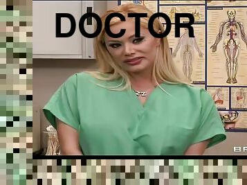 Hot blonde nurse fucks a doctor on the coffee break